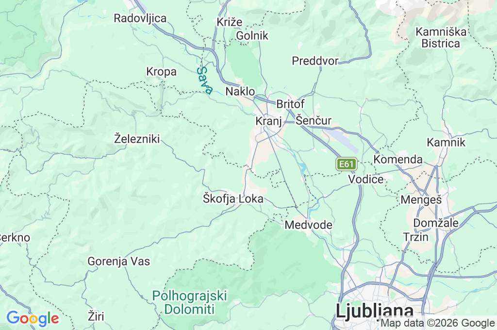 Šutna Area Map
