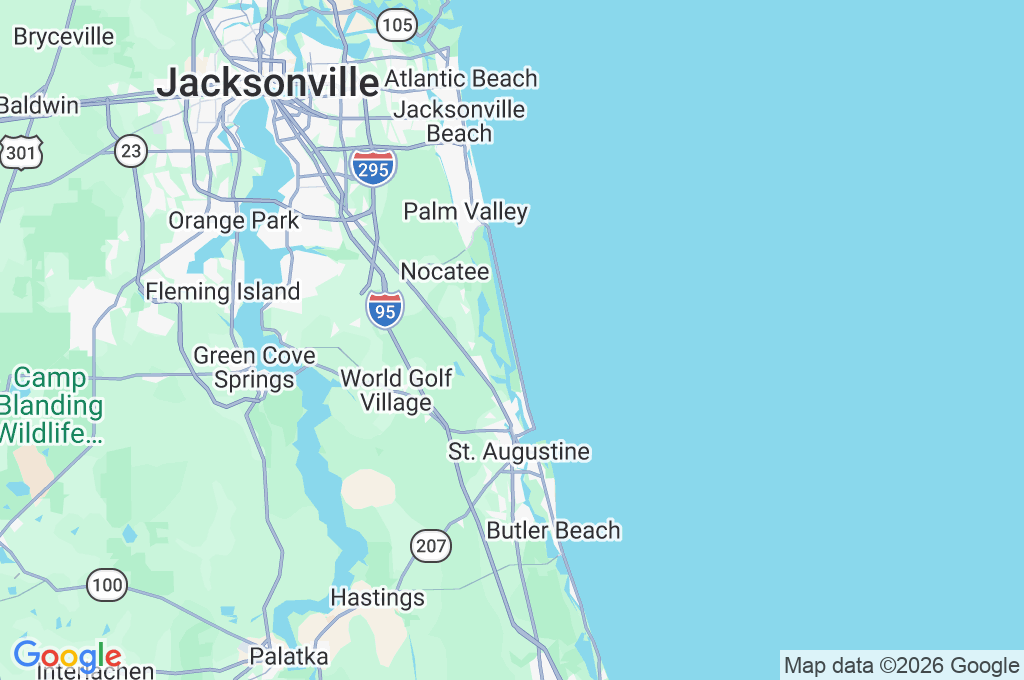 South Ponte Vedra Beach Area Map