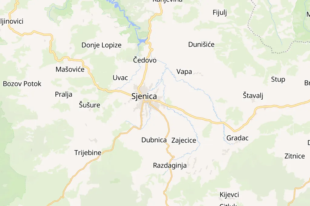 Sjenica Area Map