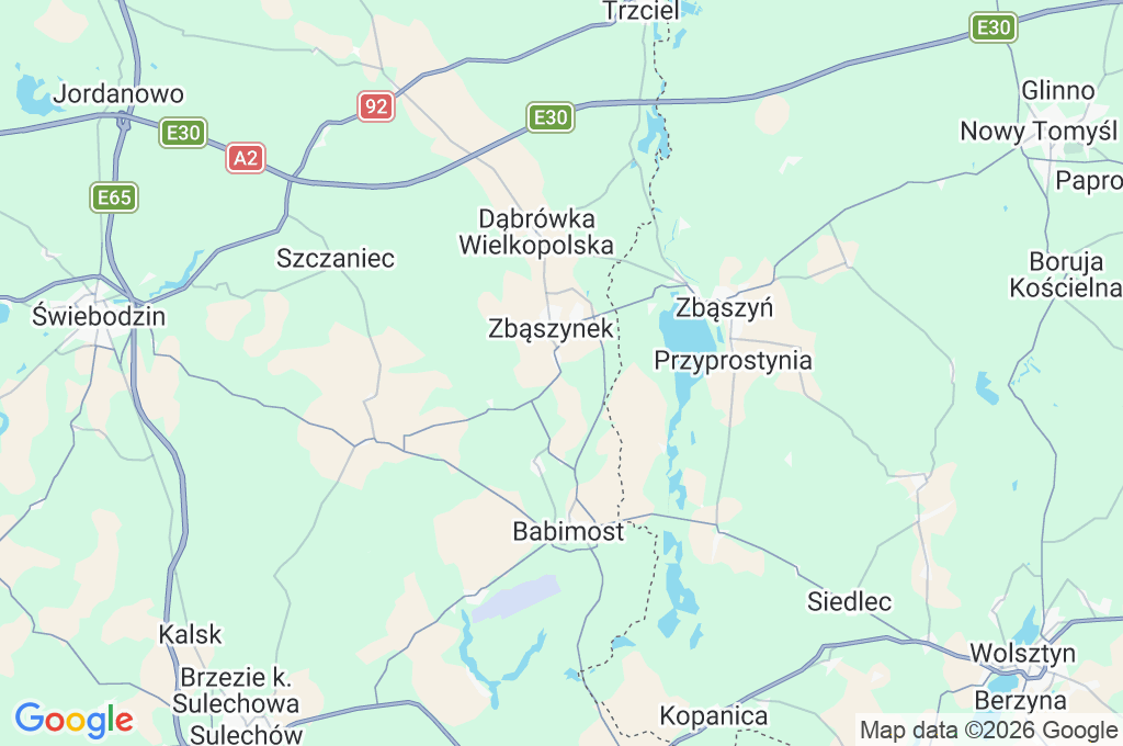 Kosieczyn Area Map Kosieczyn Area Map