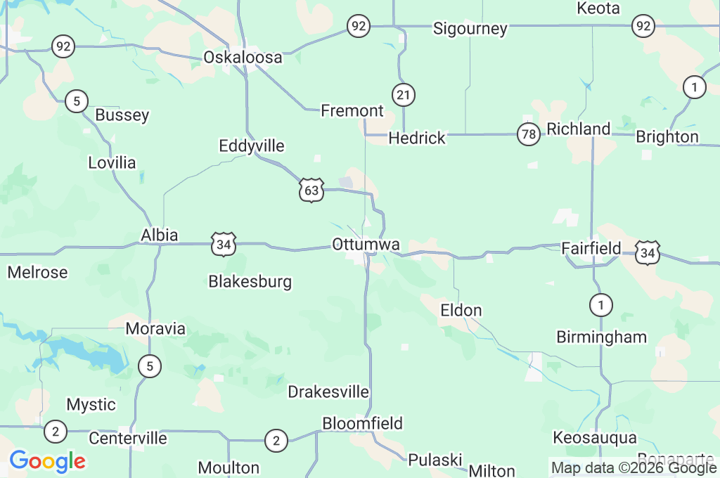 Ottumwa Area Map