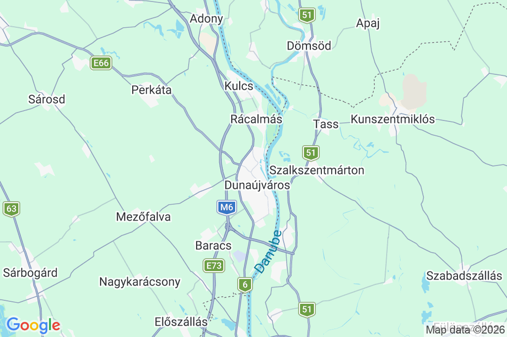 Dunaújváros Area Map Dunaújváros Area Map