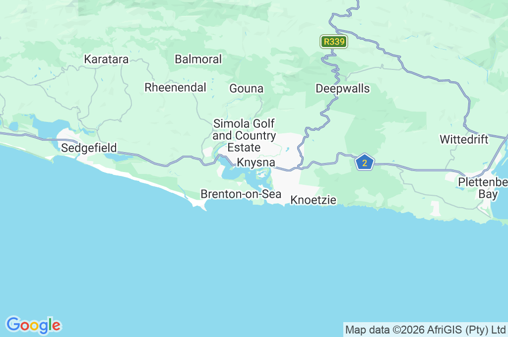 Knysna Yacht Club Area Map