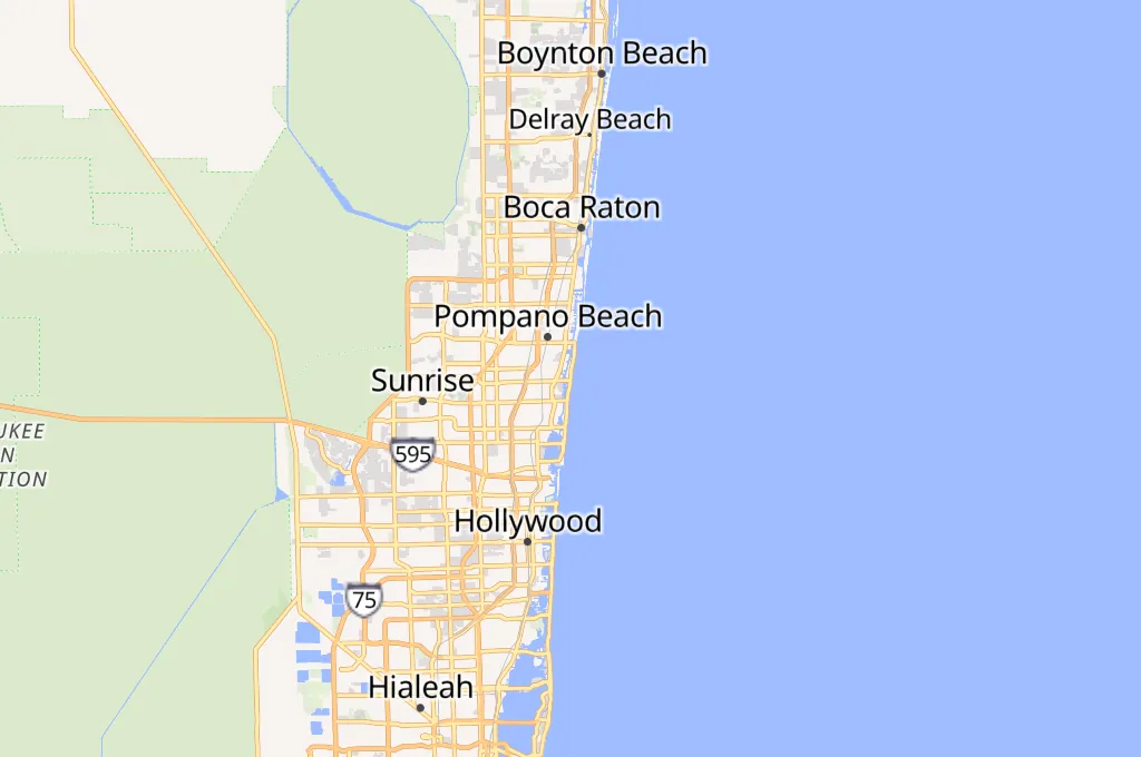 Lauderdale-by-the-Sea Beach Area Map