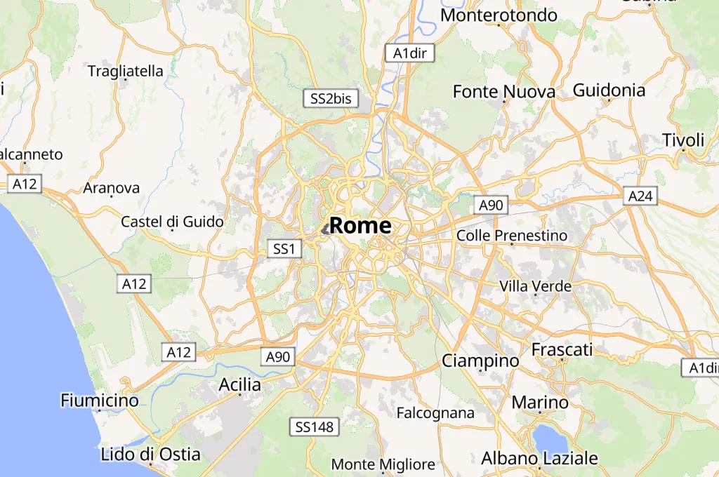 Rome Area Map Rome Area Map