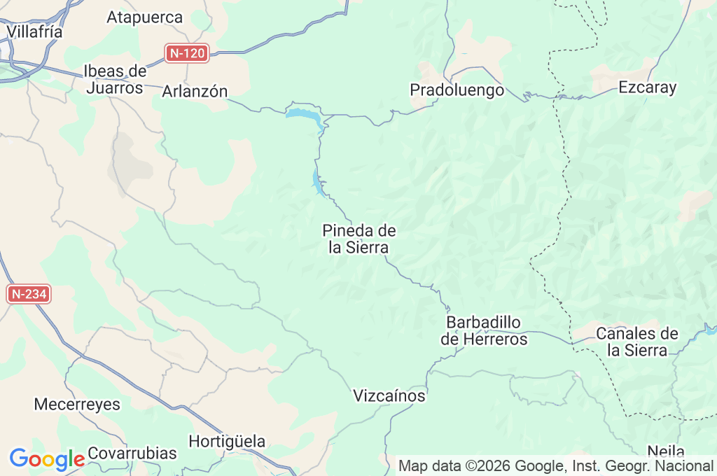 Pineda de la Sierra Area Map