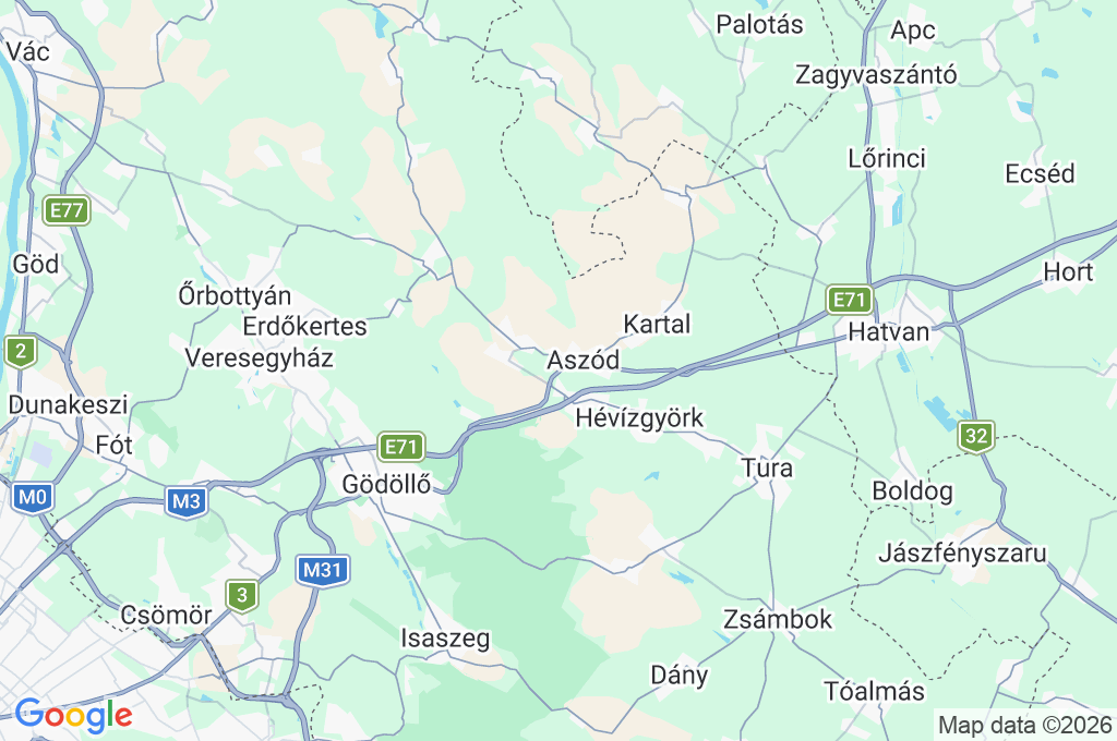 Aszód Area Map Aszód Area Map