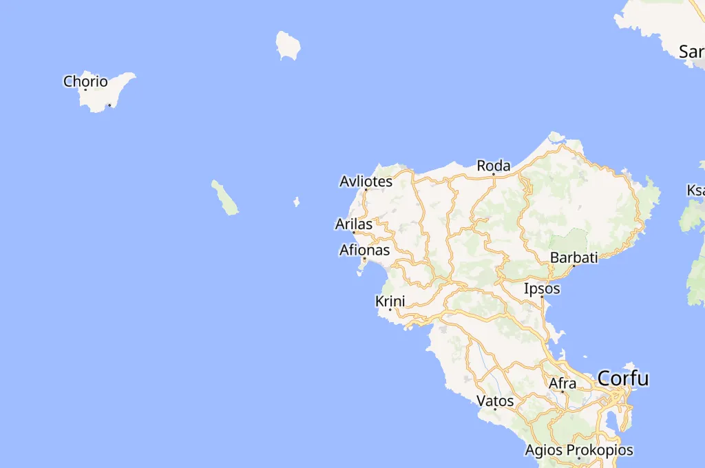 Arillas Beach Area Map