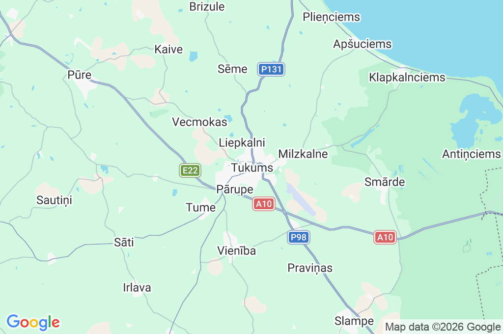 Tukums Area Map