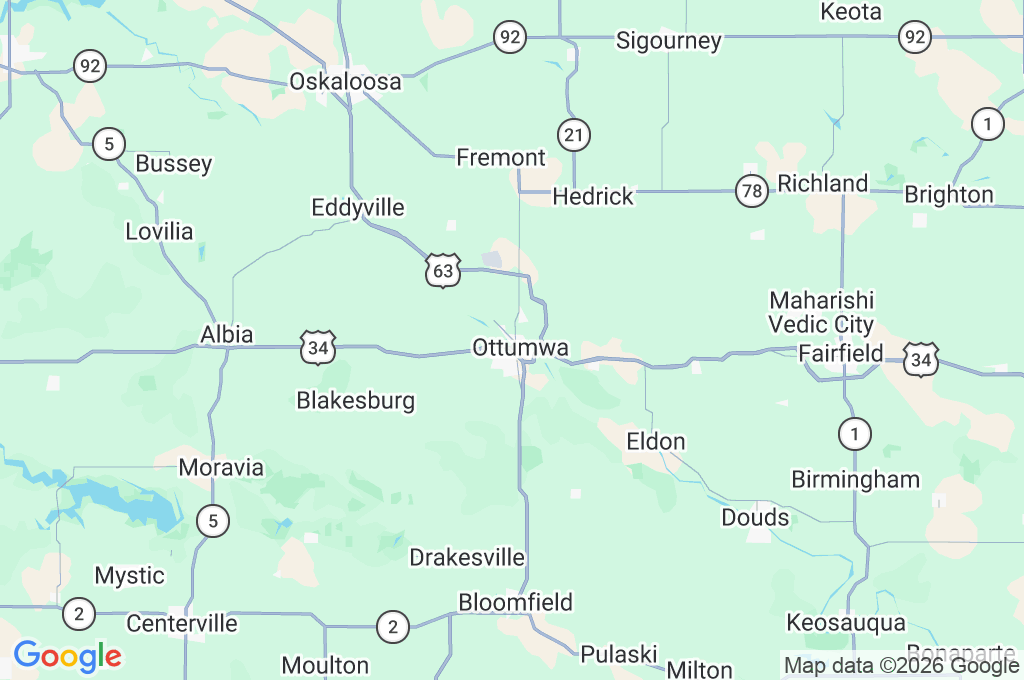 Ottumwa Area Map