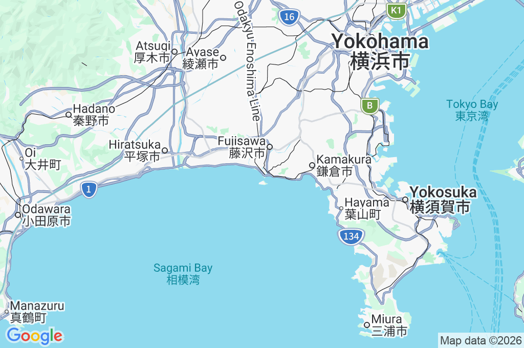 Katase Nishihama Beach Area Map Katase Nishihama Beach Area Map