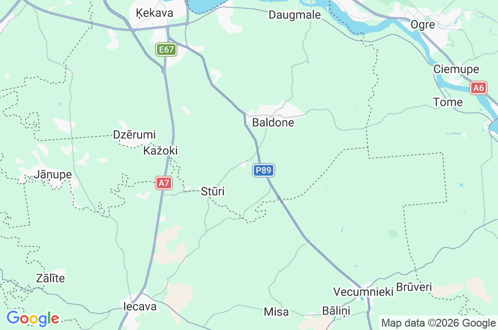 Baldone Parish Area Map