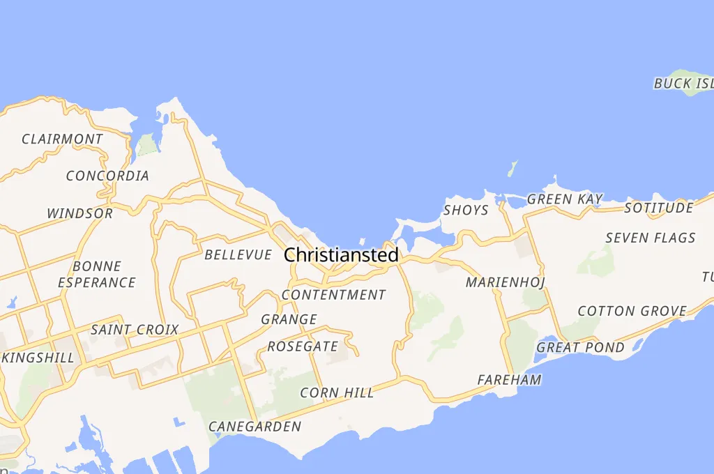 Christiansted Harbor Area Map Christiansted Harbor Area Map
