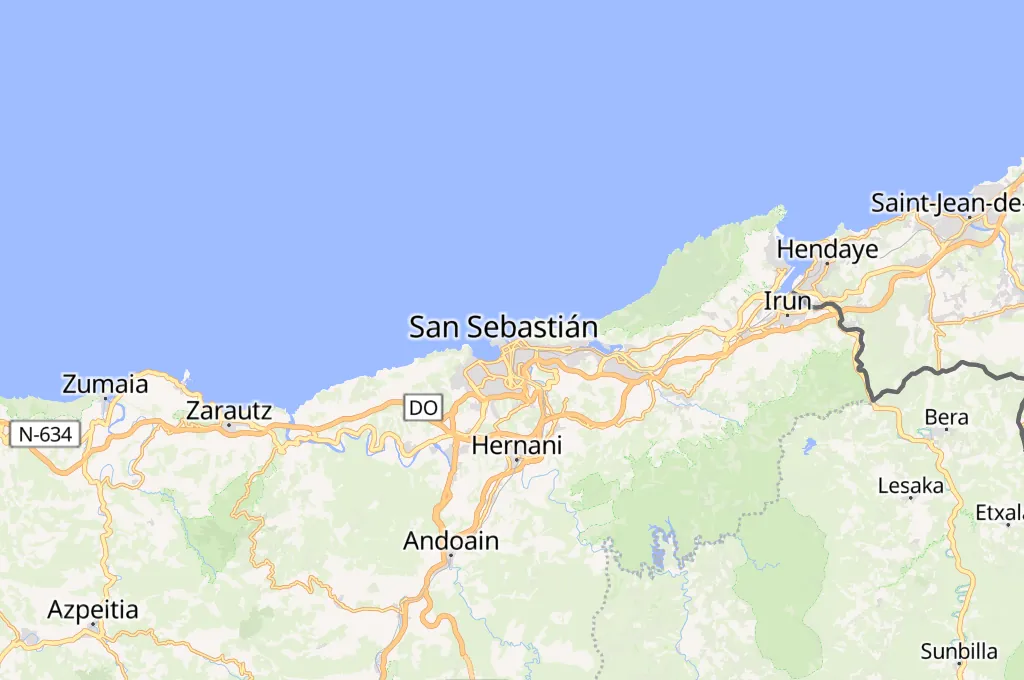 Zurriola Beach Area Map