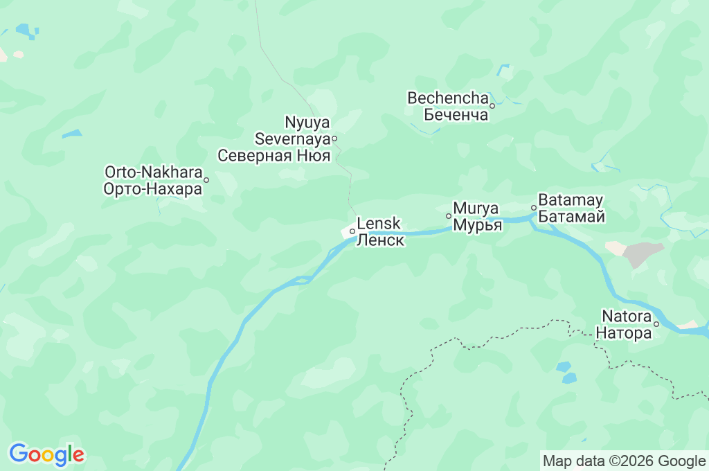 Lensk Area Map