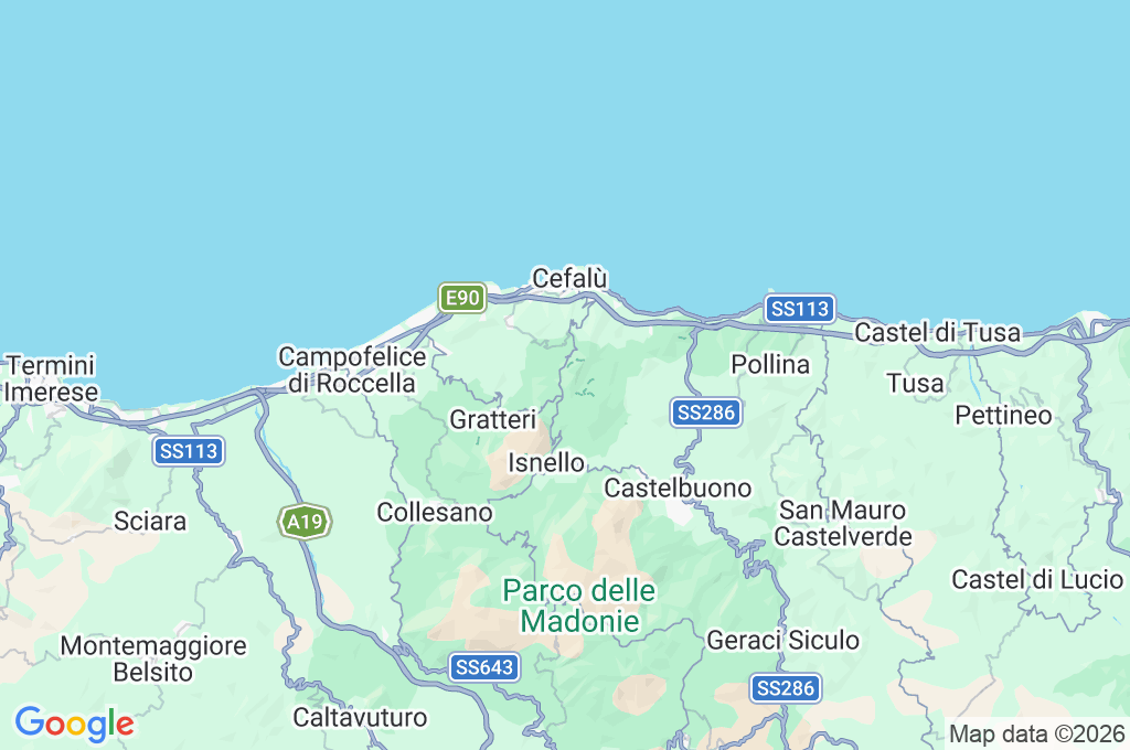 Gibilmanna Area Map