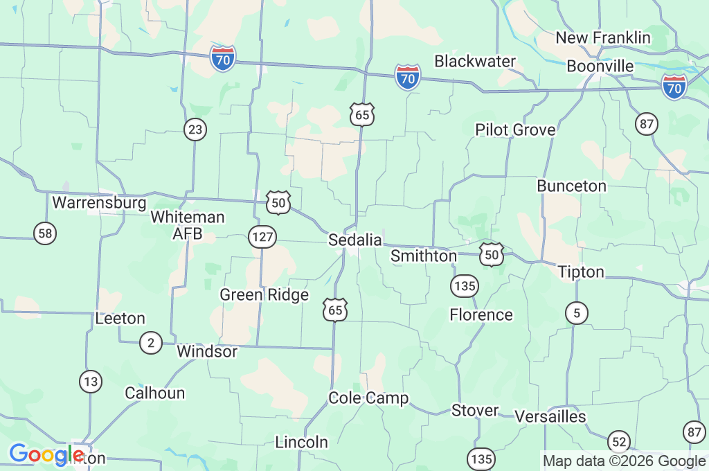 Sedalia Area Map
