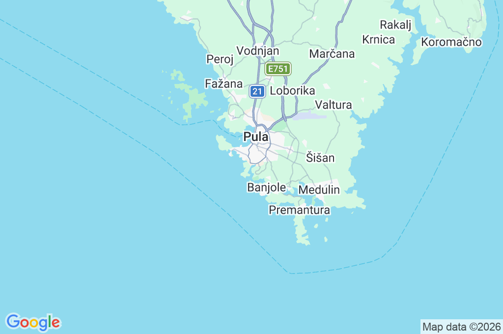 Marina Veruda Area Map