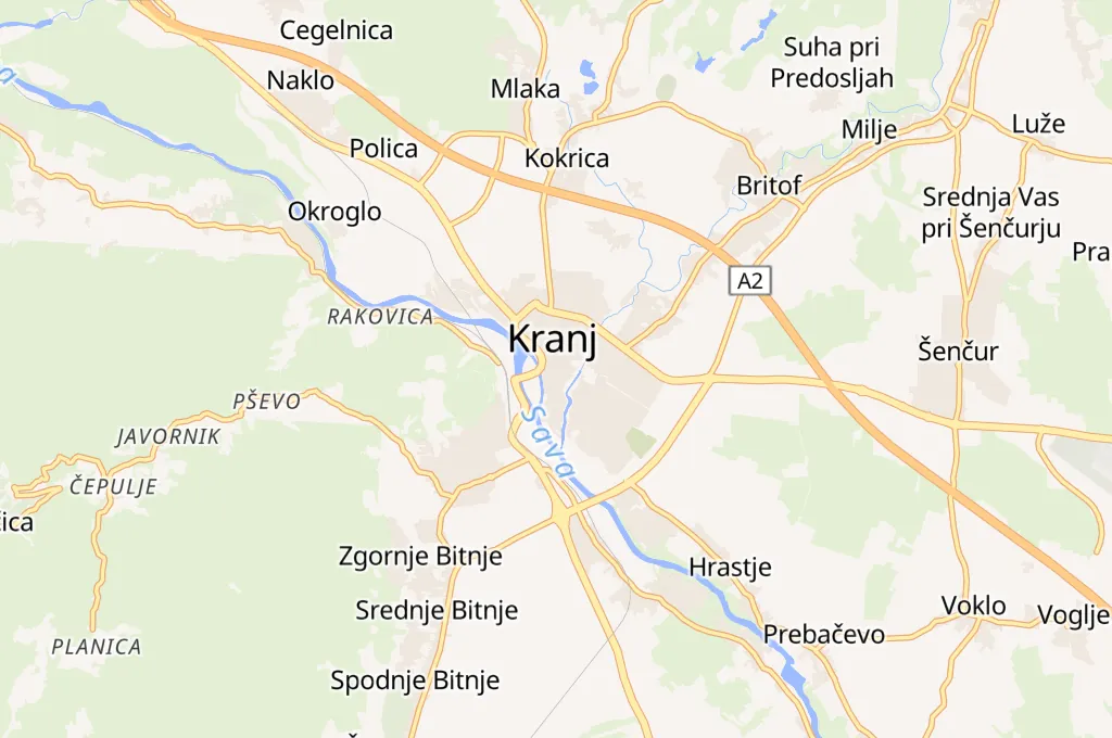 Kranj Area Map Kranj Area Map