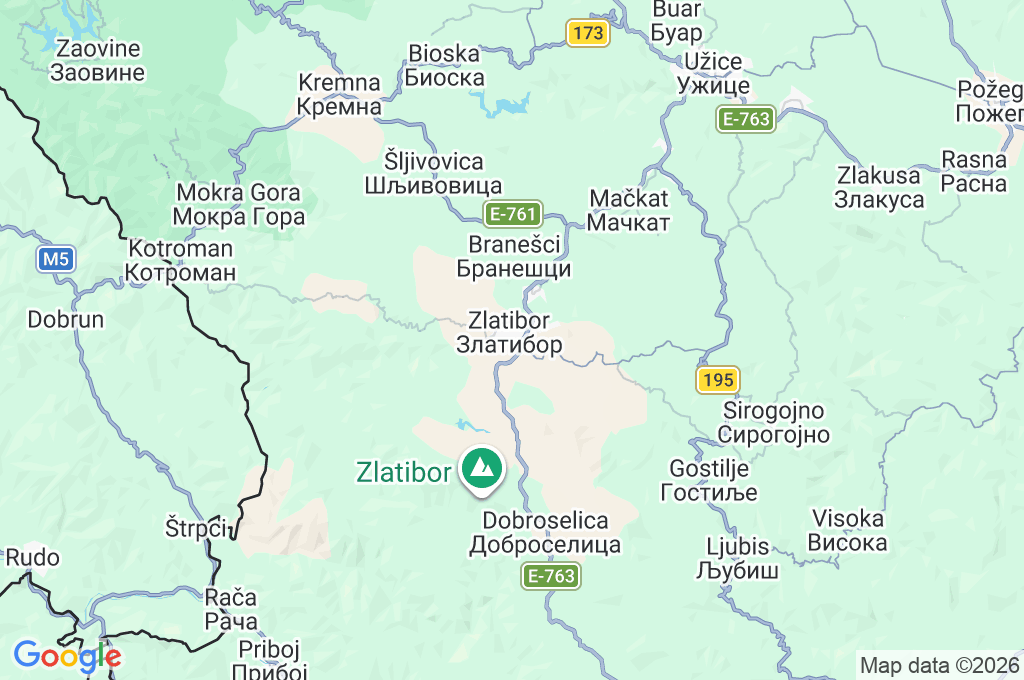 Zlatibor Area Map