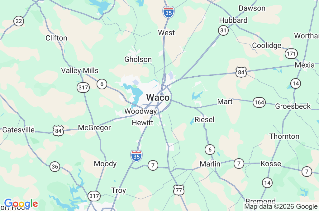 Waco Area Map Waco Area Map