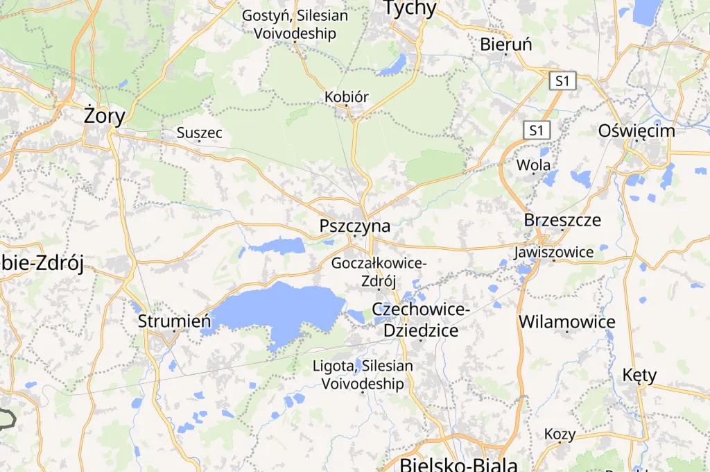 Pszczyna Area Map Pszczyna Area Map