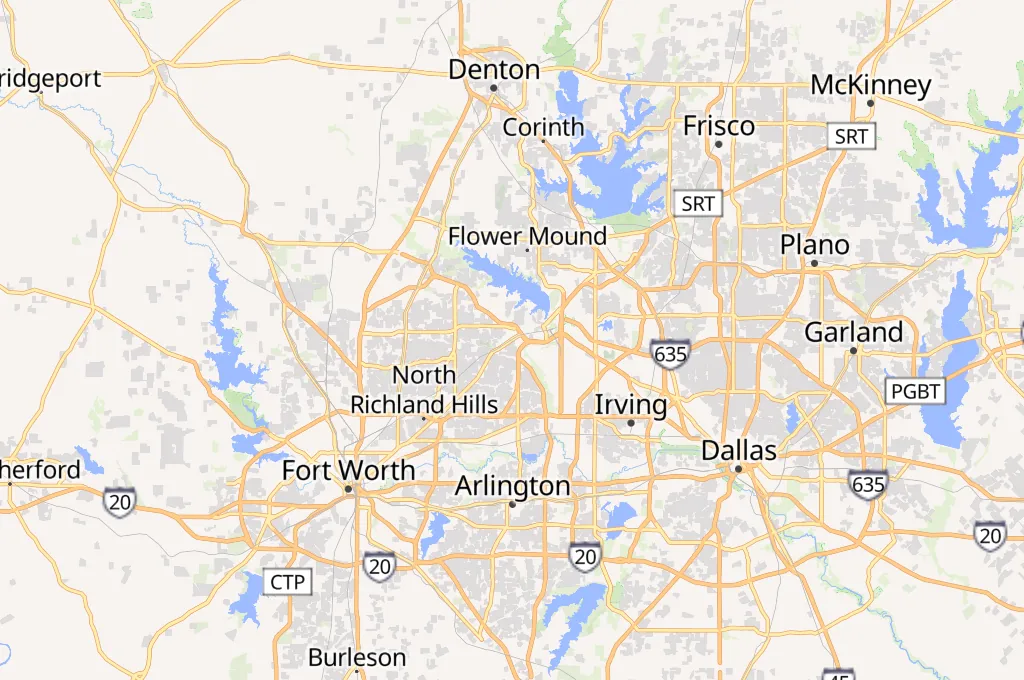 Grapevine Area Map Grapevine Area Map