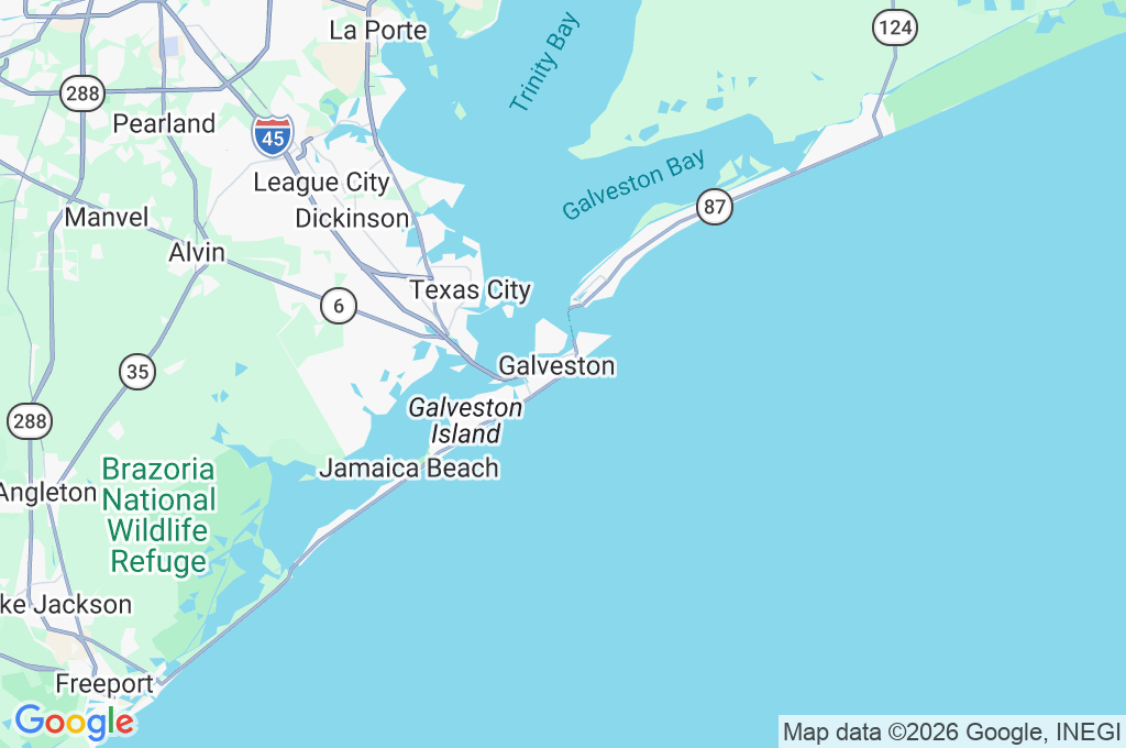 Galveston Area Map
