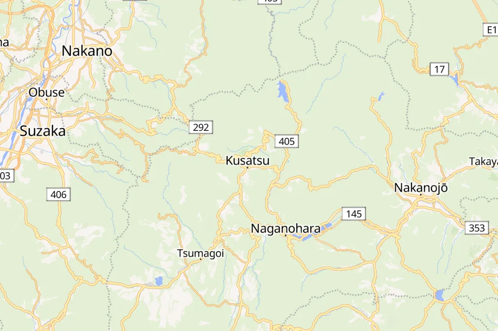 Kusatsu Onsen Area Map Kusatsu Onsen Area Map
