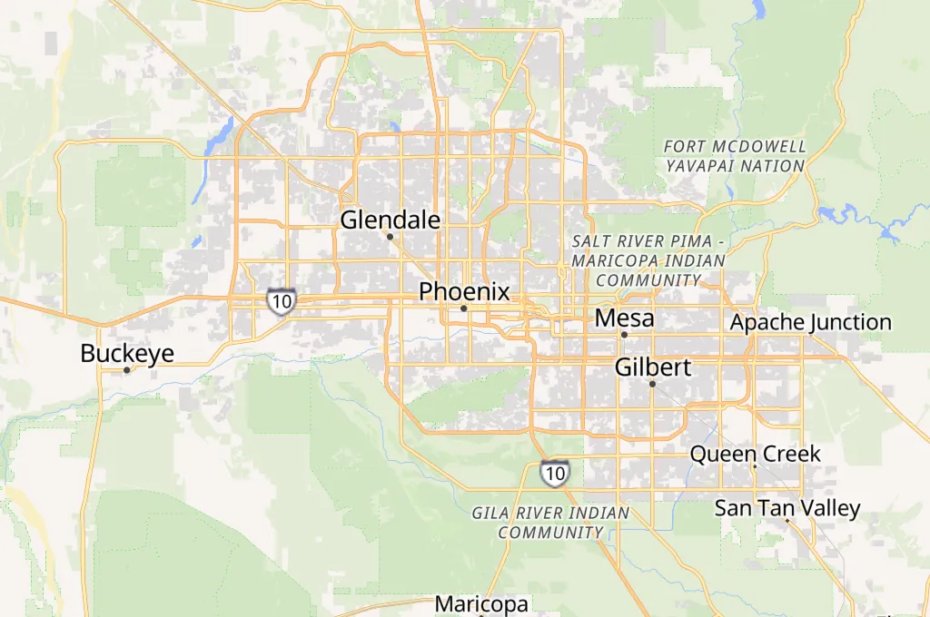 Phoenix Area Map