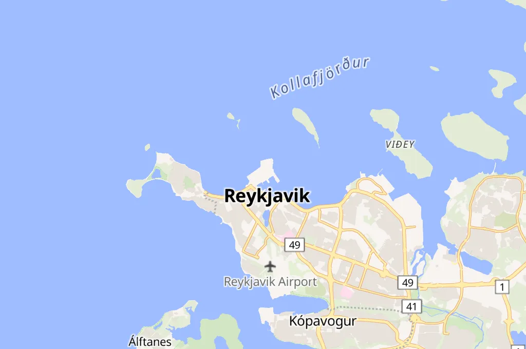 Reykjavík Area Map Reykjavík Area Map