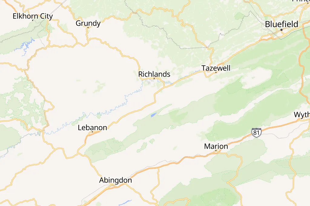 Southwest Virginia Community College Area Map Southwest Virginia Community College Area Map