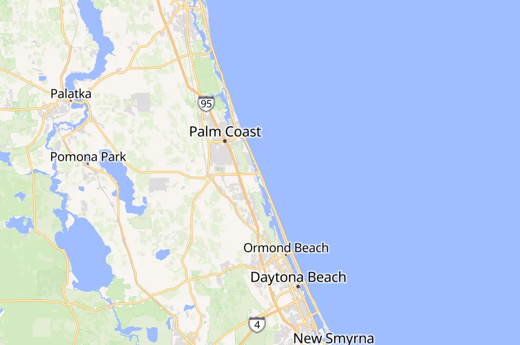 Flagler Beach Fishing Pier Area Map