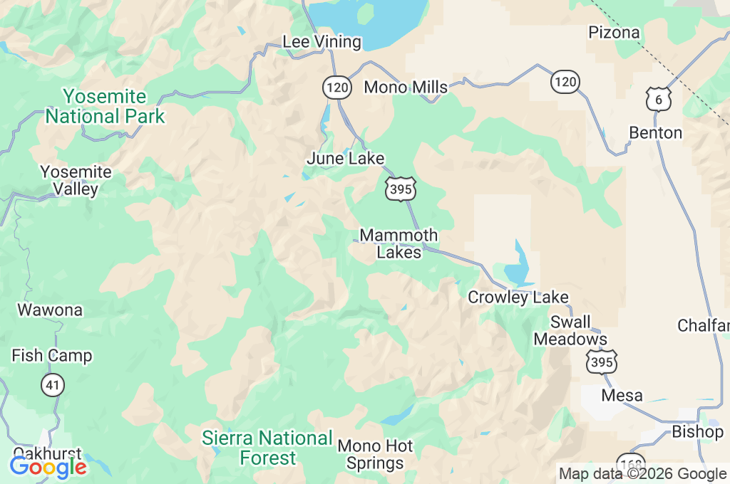 Mammoth Mountain Area Map Mammoth Mountain Area Map