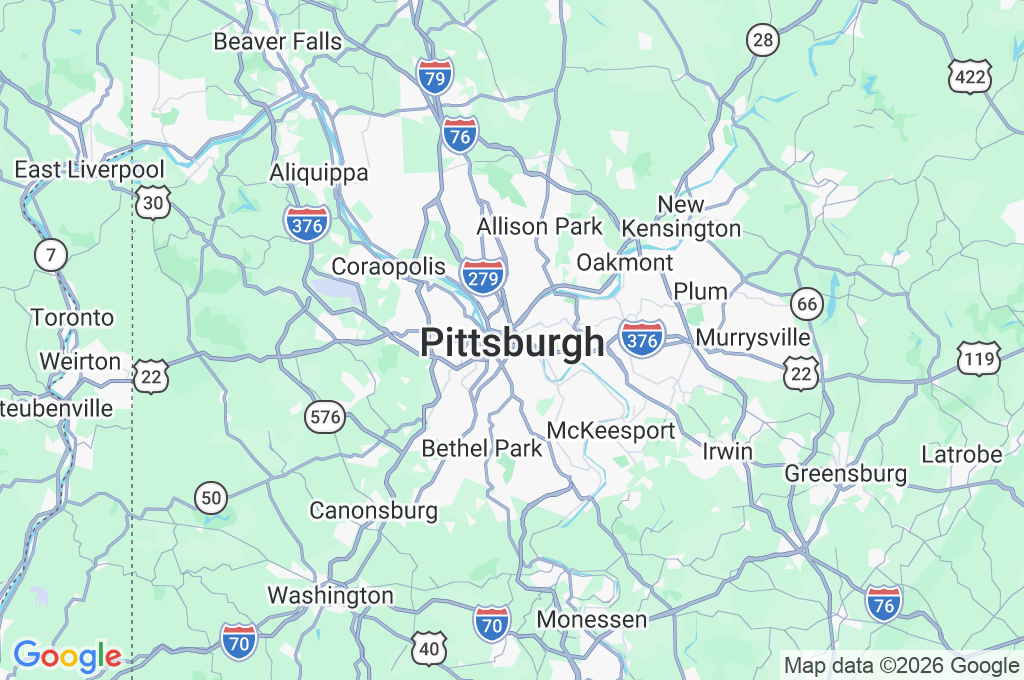 Southwestern Pennsylvania Area Map Southwestern Pennsylvania Area Map