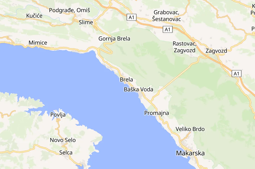 Brela Area Map Brela Area Map