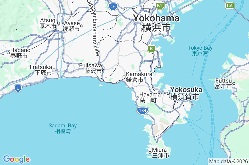 Zaimokuza Beach Area Map
