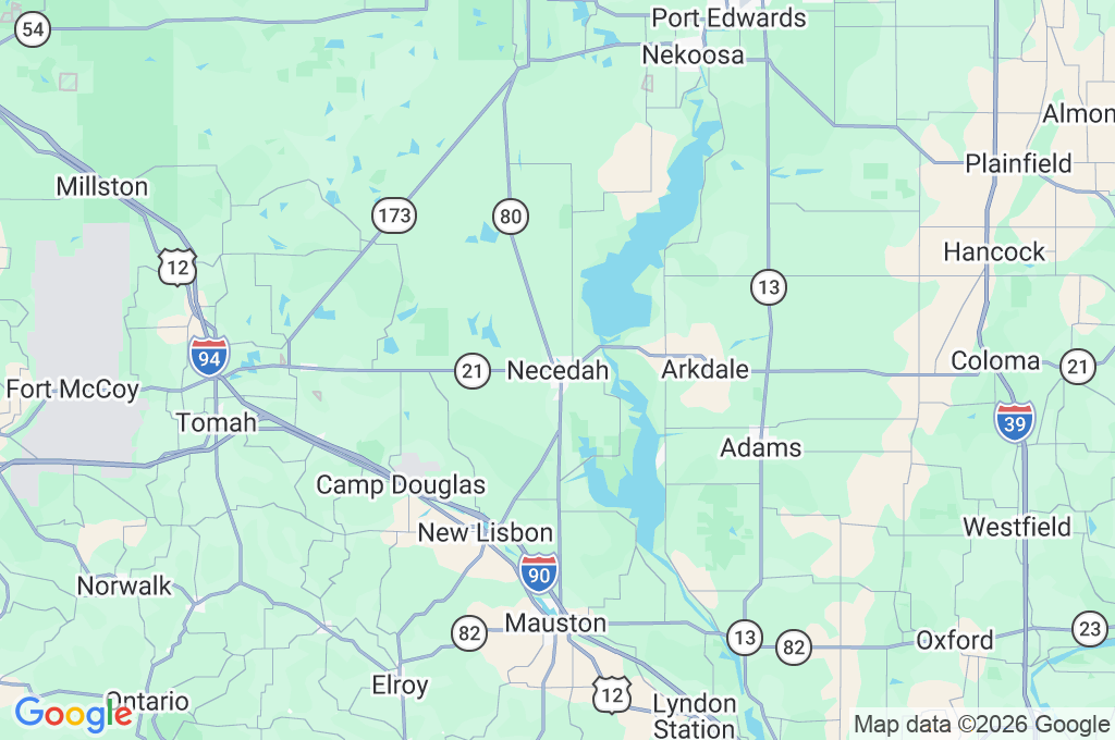 Necedah Area Map