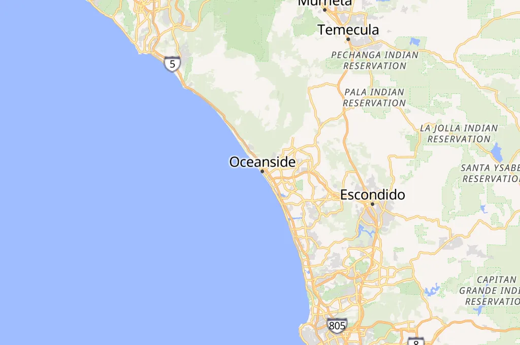 Oceanside Pier Area Map