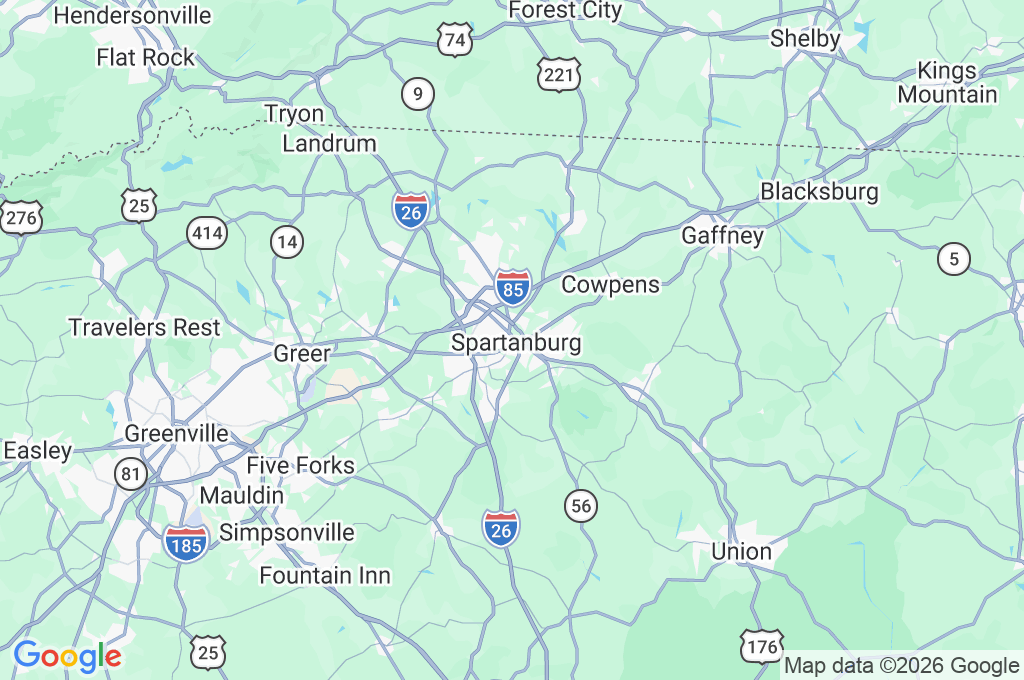 Spartanburg Area Map