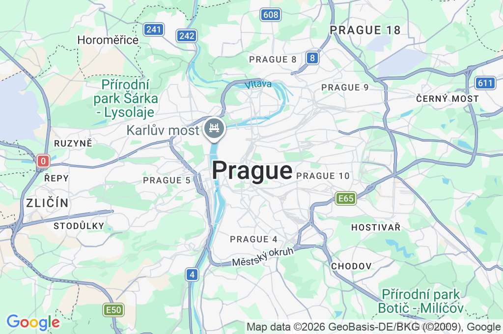 Prague Area Map Prague Area Map