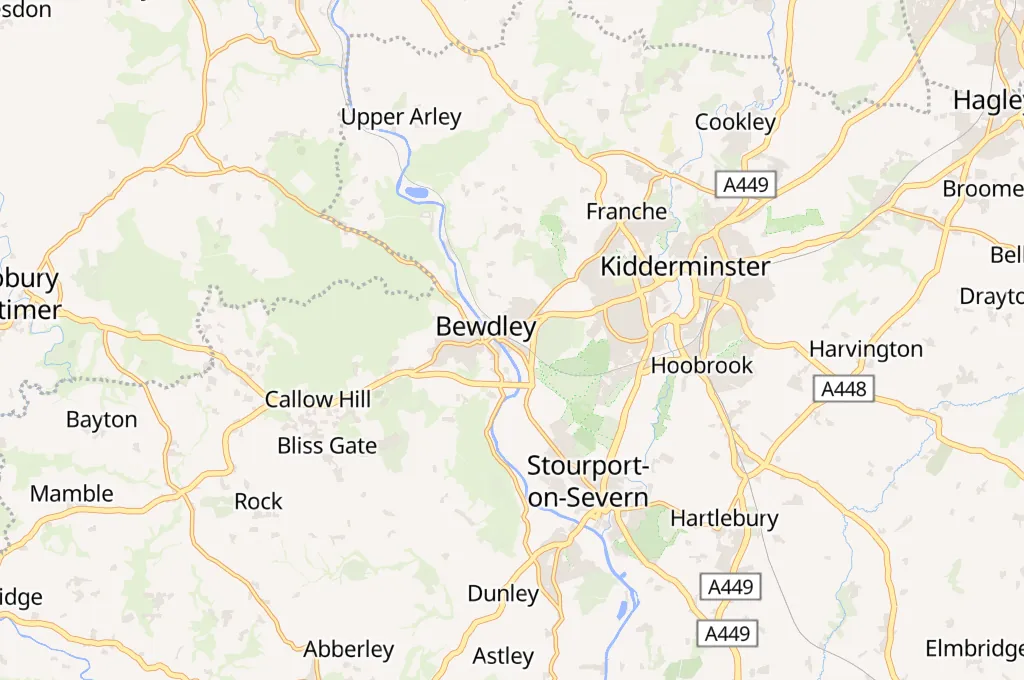 Bewdley Area Map Bewdley Area Map