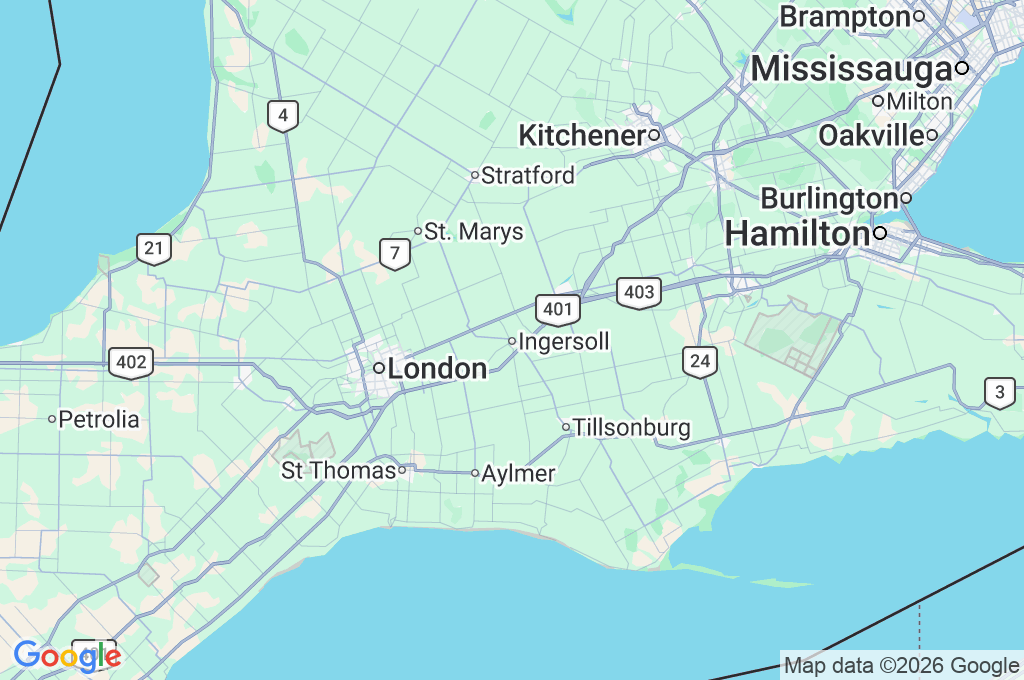 Ingersoll Area Map