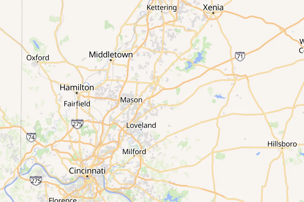 Little Miami River Area Map Little Miami River Area Map