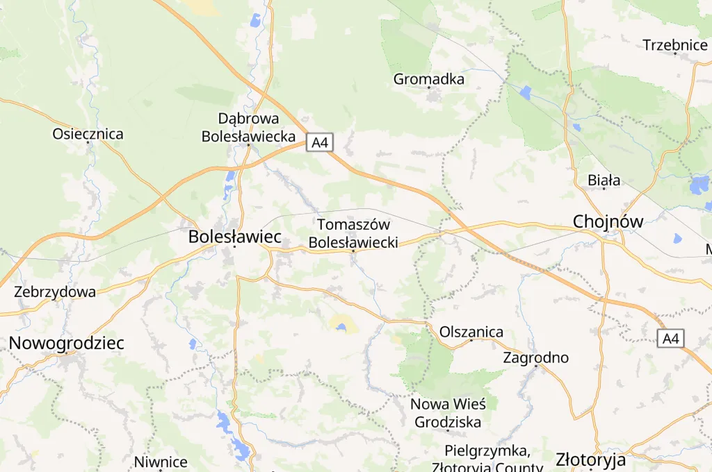 Tomaszów Bolesławiecki Area Map