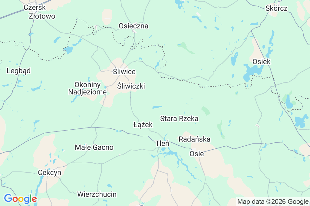 Bory Tucholskie Area Map