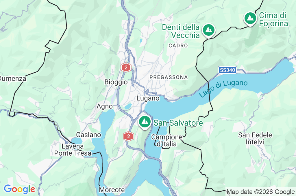 Lugano Area Map