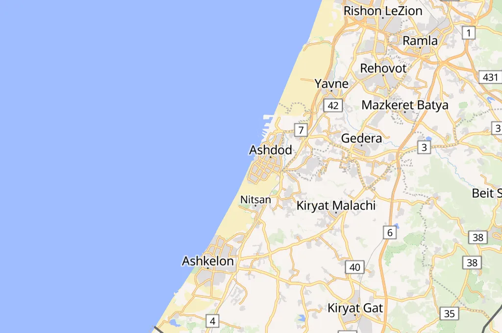 Ashdod Area Map Ashdod Area Map