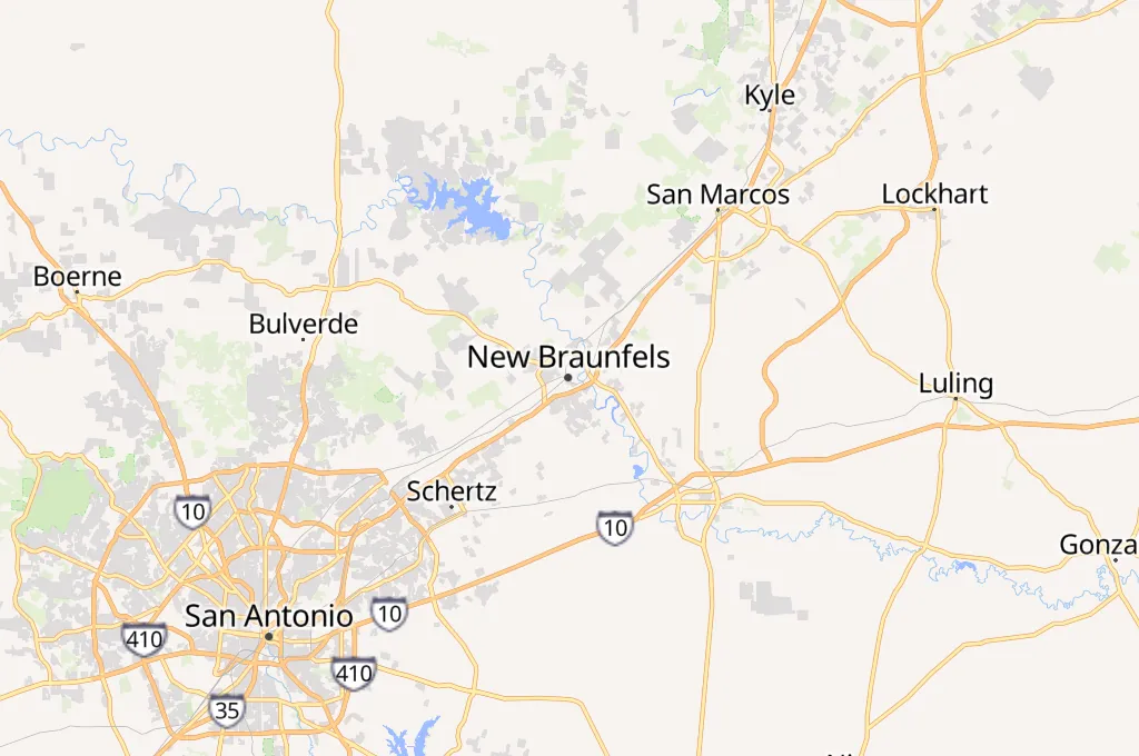 New Braunfels Area Map New Braunfels Area Map