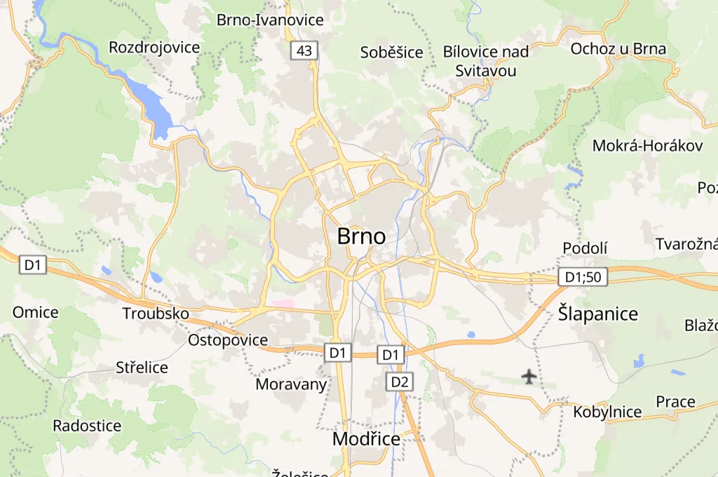 Český rozhlas Brno Area Map